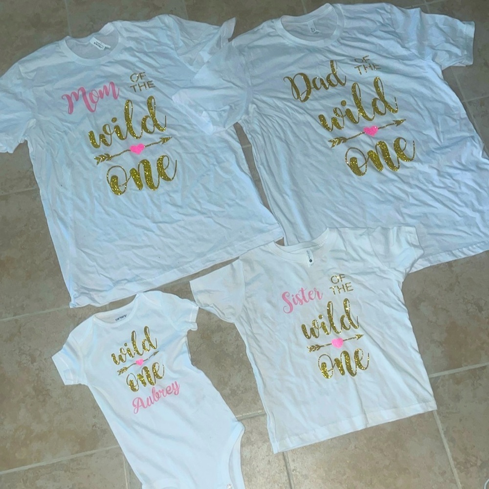 Wild One Family Set of T-Shirts for Baby Girl's First Wild One Birthday …